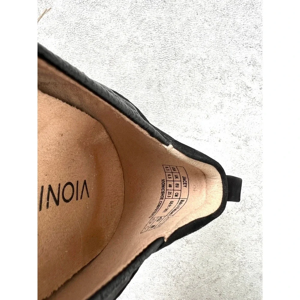 Vionic Black Ellery Jacey Women 8.5 Comfort Round Ballet Mary Jane Wedge Orthoti
